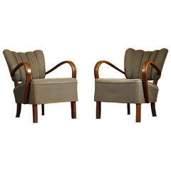 Pair of Jindrich Halabala H-237 Art Deco Armchairs