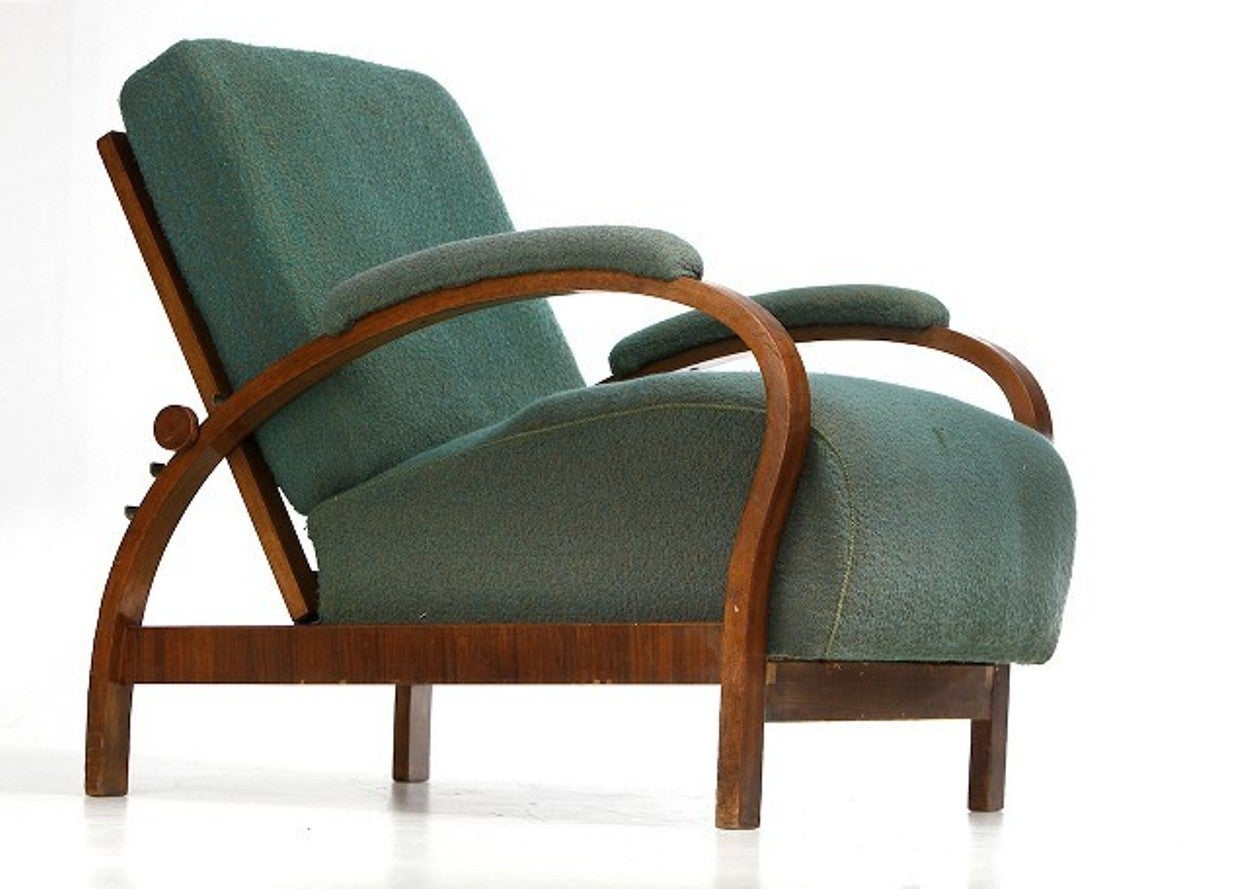 Art Deco Armchair with Adjustable Backrest 2