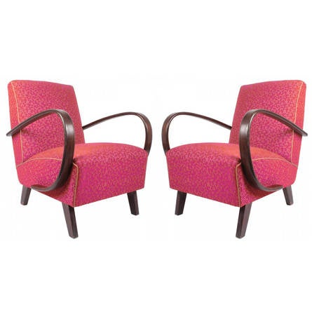 Pair of Jindrich Halabala H-237 Art Deco Armchairs For Sale at 1stDibs