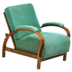 Art Deco Armchair with Adjustable Backrest