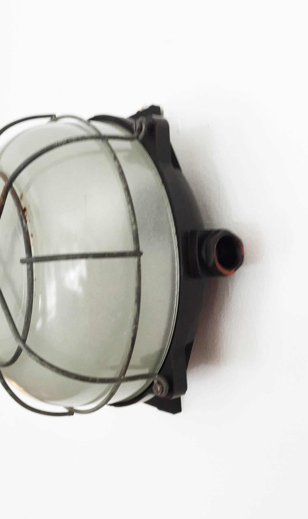 Bauhaus Bakelite Wall or Ceiling Industrial Lamp from 1940s For Sale