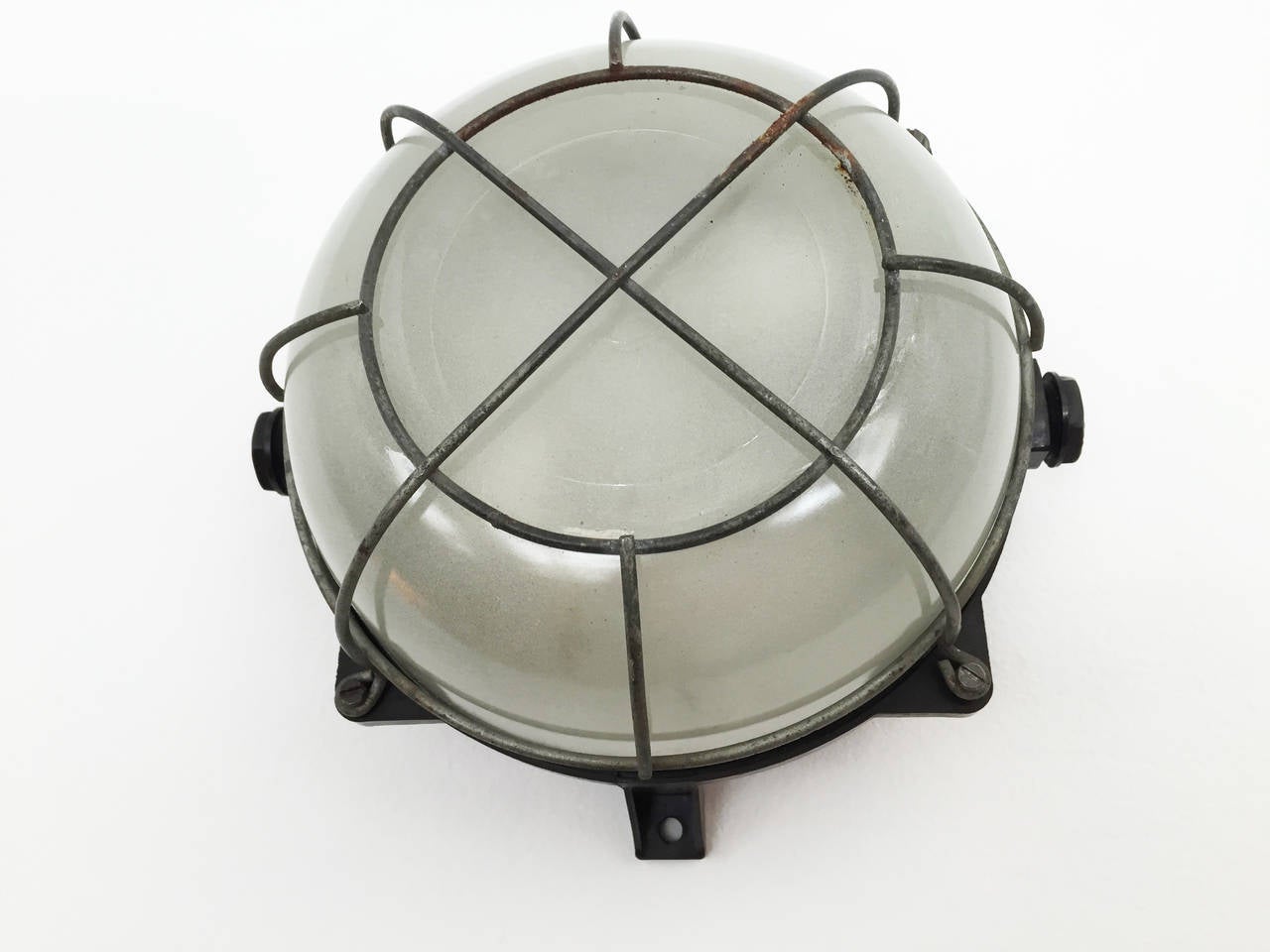 Czech Bakelite Wall or Ceiling Industrial Lamp from 1940s For Sale