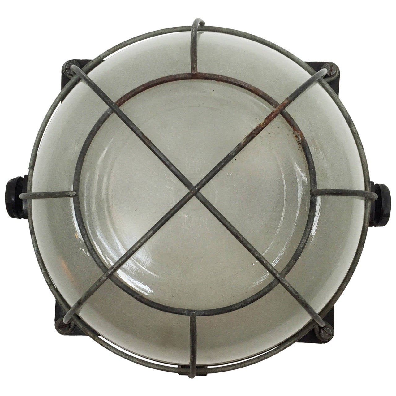 Lampe murale ou plafonnier industrielle des années 1940