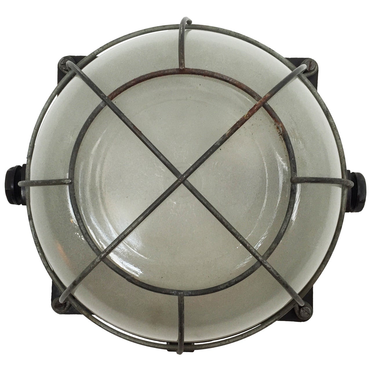 Bakelite Wall or Ceiling Industrial Lamp from 1940s For Sale