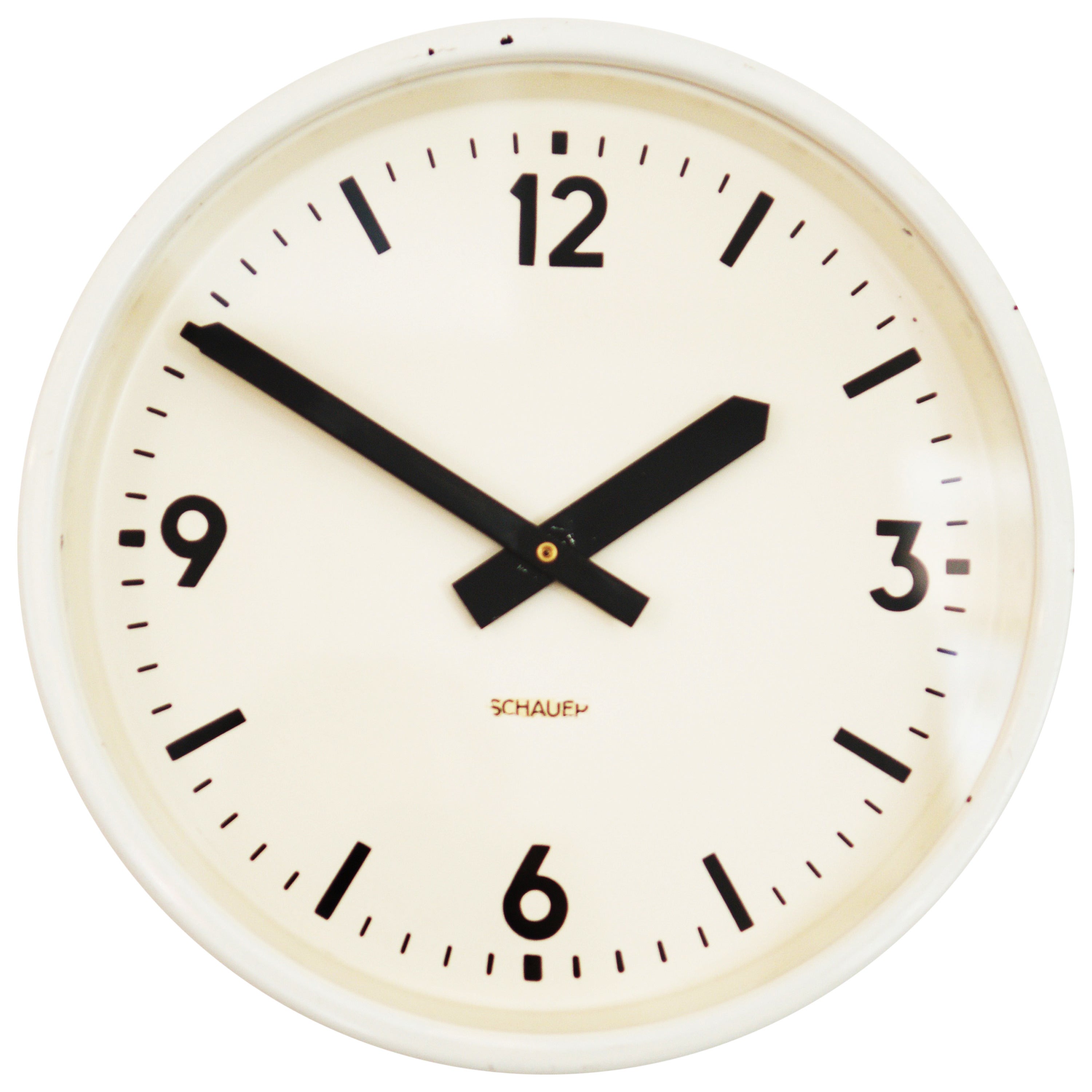 Schauer Industrial or Station Clock, Vienna, 1964 For Sale