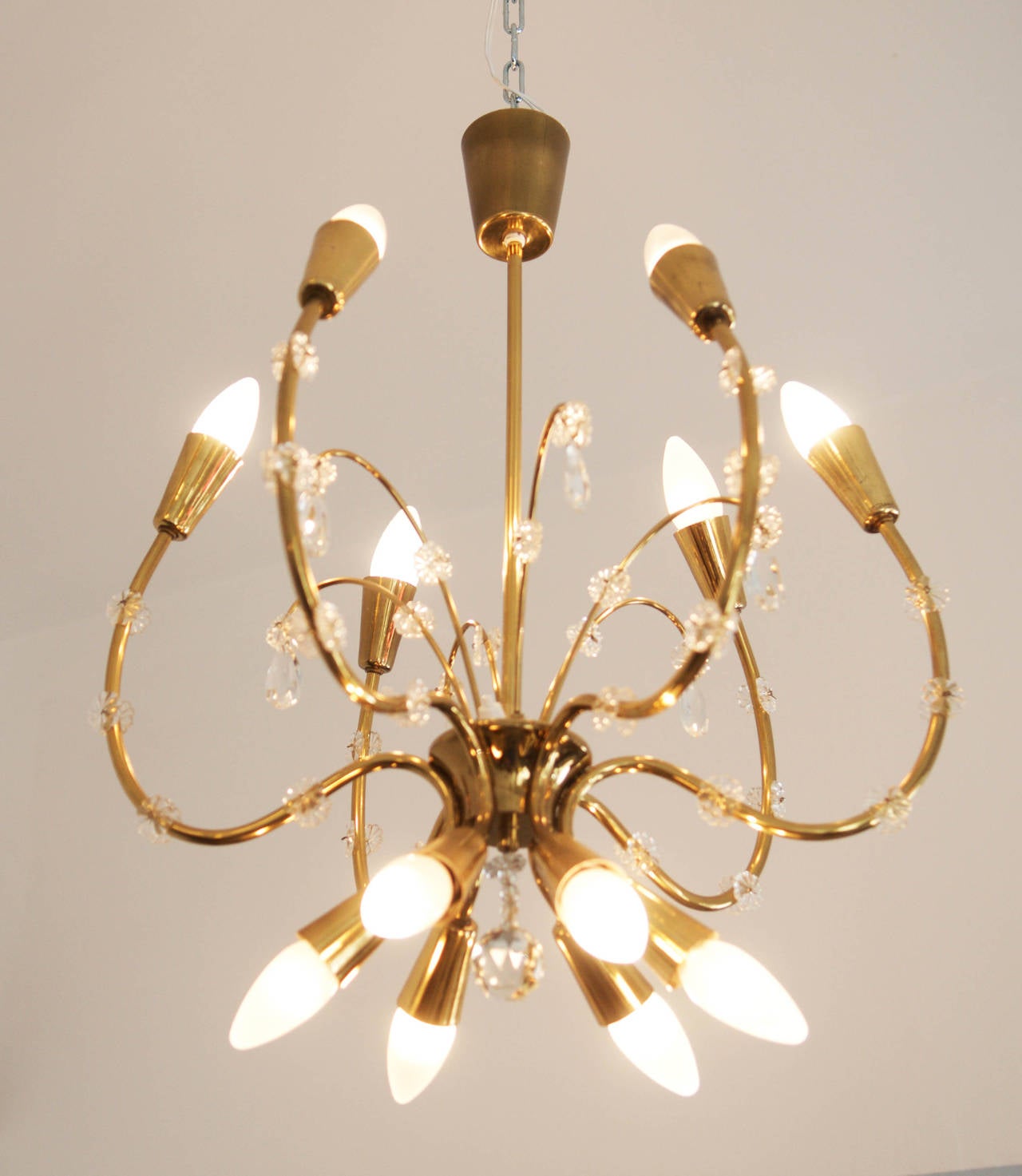 Brass chandelier by Rupert Nikoll from the 1950's