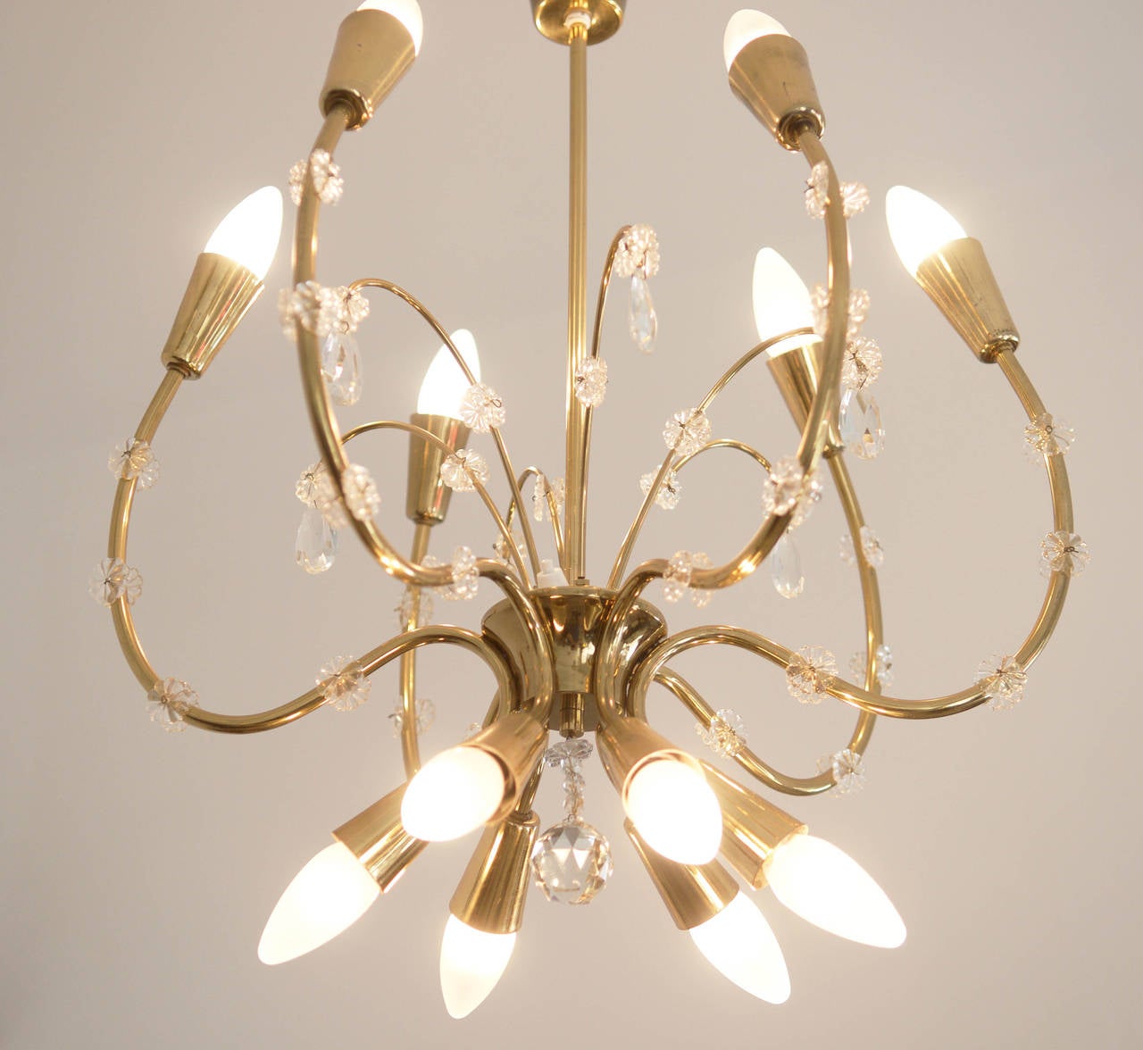 Lampadario in ottone di Rupert Nikoll In condizioni ottime in vendita a Vienna, AT