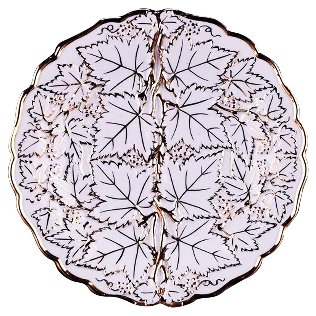Meissen Plate, Leaves Motif