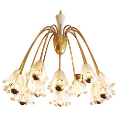 Vintage Large Brass Chandelier By Emil Stejnar For Rupert Nikoll