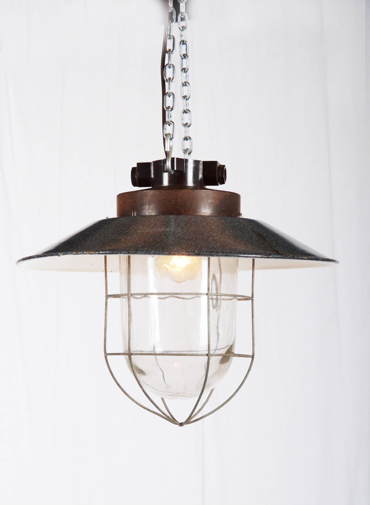 Late 20th Century Vintage Industrial Hanging Lamp For Sale