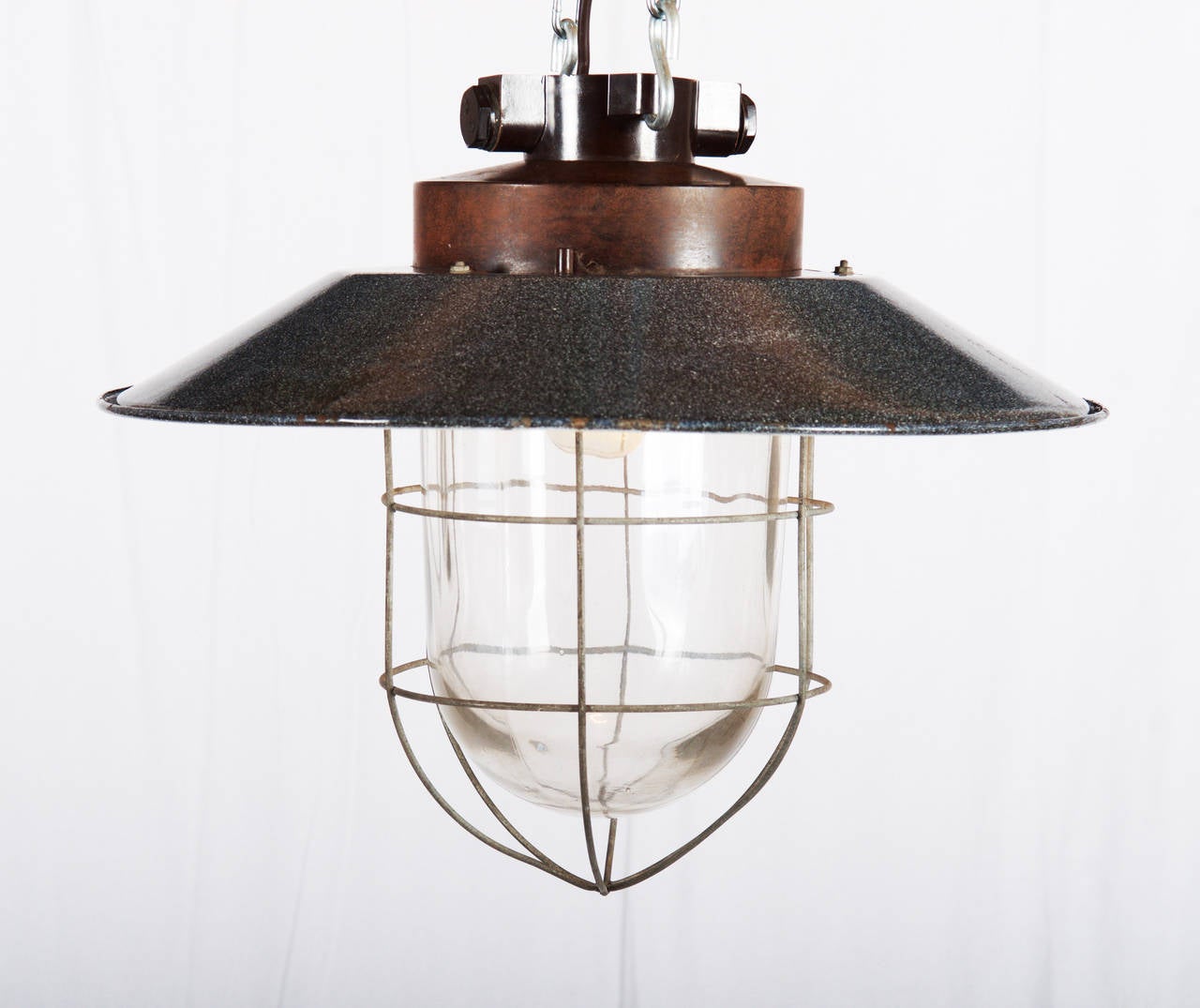 Vintage Industrial Hanging Lamp For Sale 4