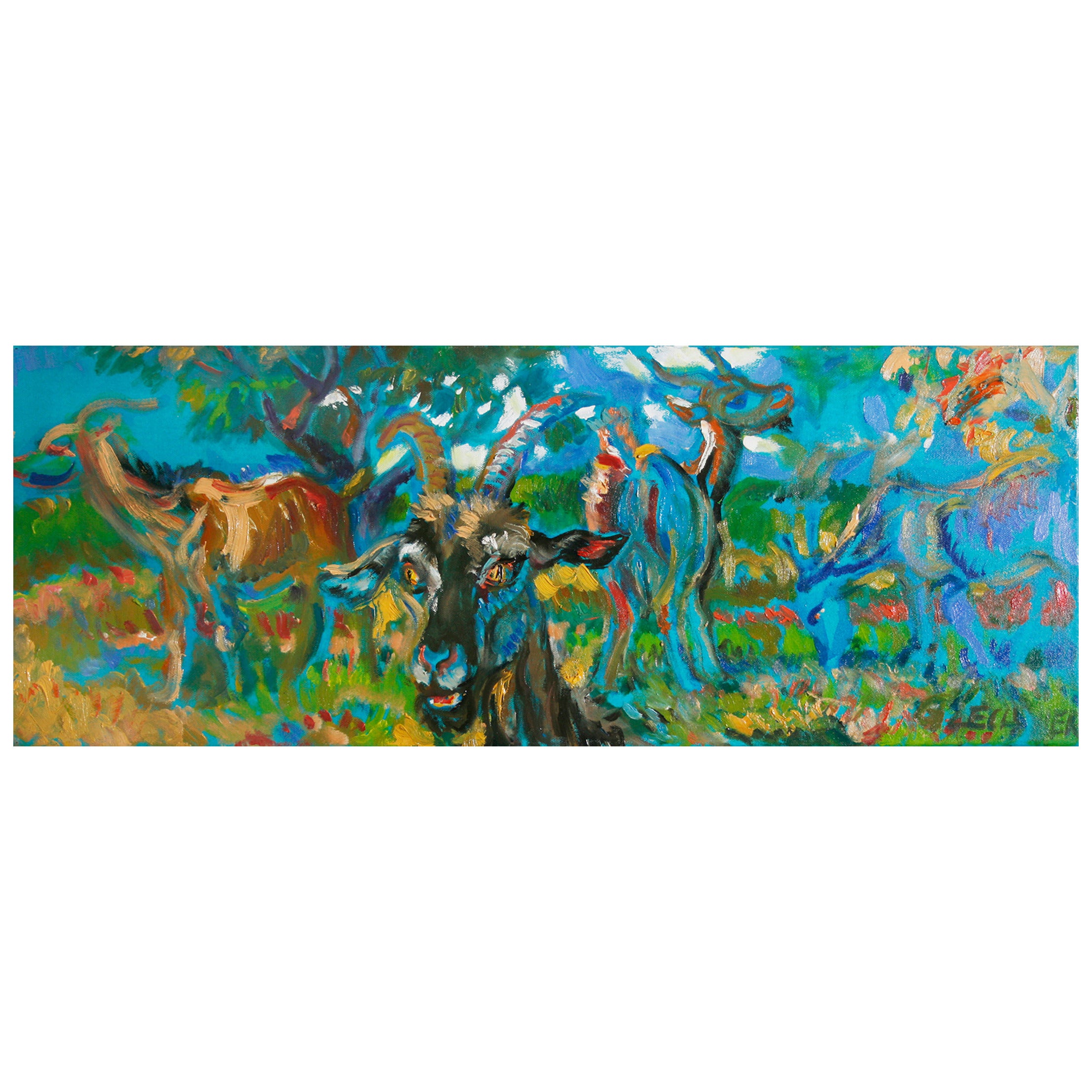 Wolfgang Glechner Oil on Canvas "Bukolika" For Sale