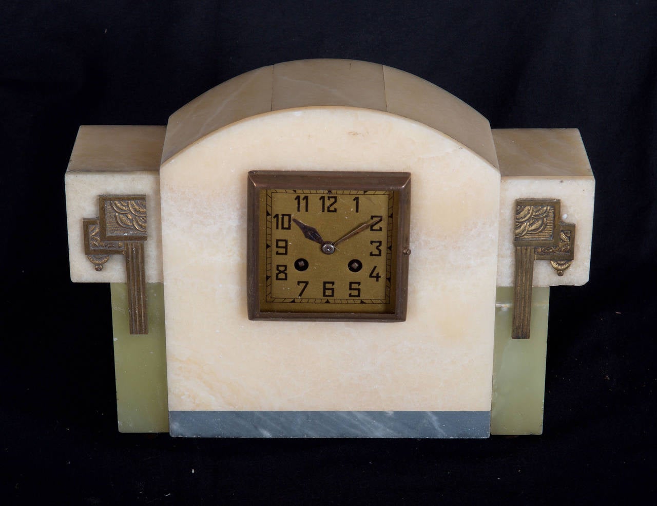 Mid-20th Century French Art Deco Marble Mantel Clock