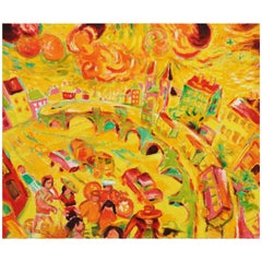 Wolfgang Glechner Oil on Canvas "Lerchenfeldergürtel"