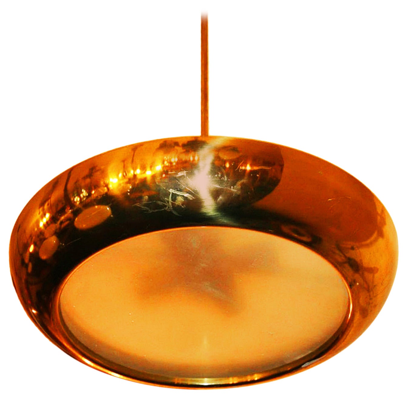 Bauhaus Functionalism Copper Pendant by Josef Hurka for Napako For Sale