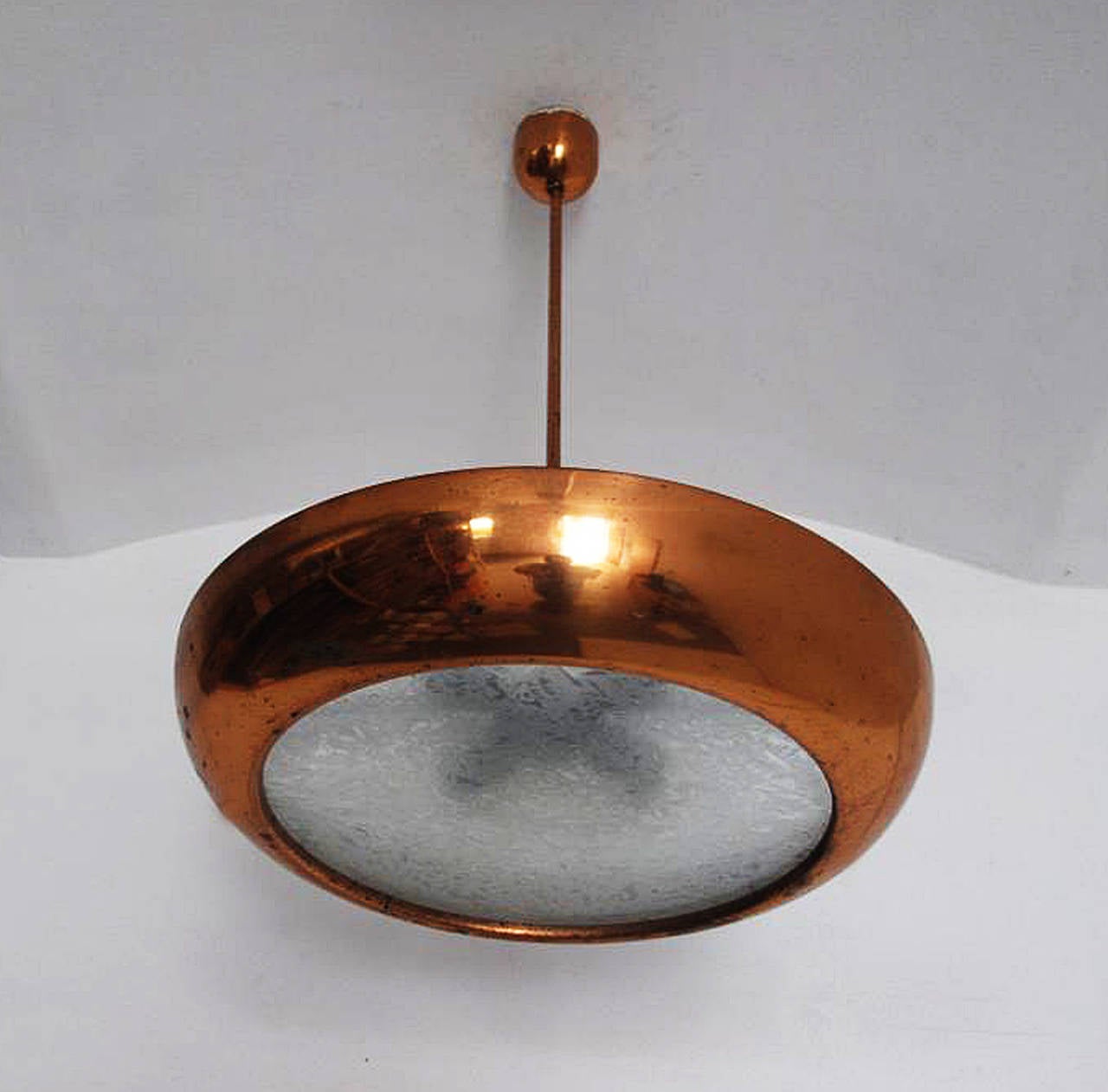 Mid-20th Century Bauhaus Functionalism Copper Pendant by Josef Hurka for Napako For Sale