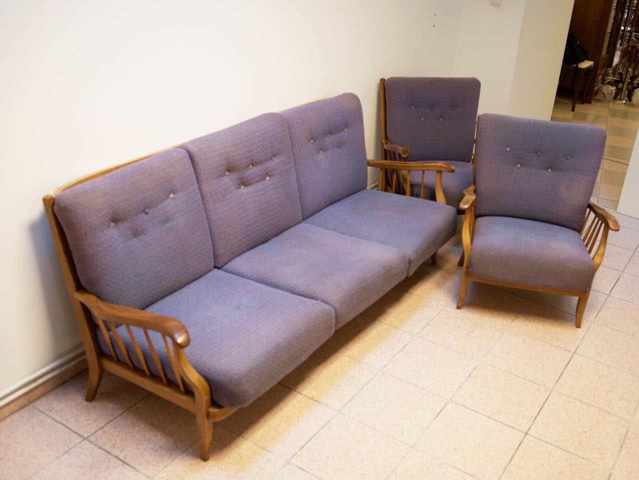 Mid-Century Modern Lounge Suite by Hans Wölfl For Sale
