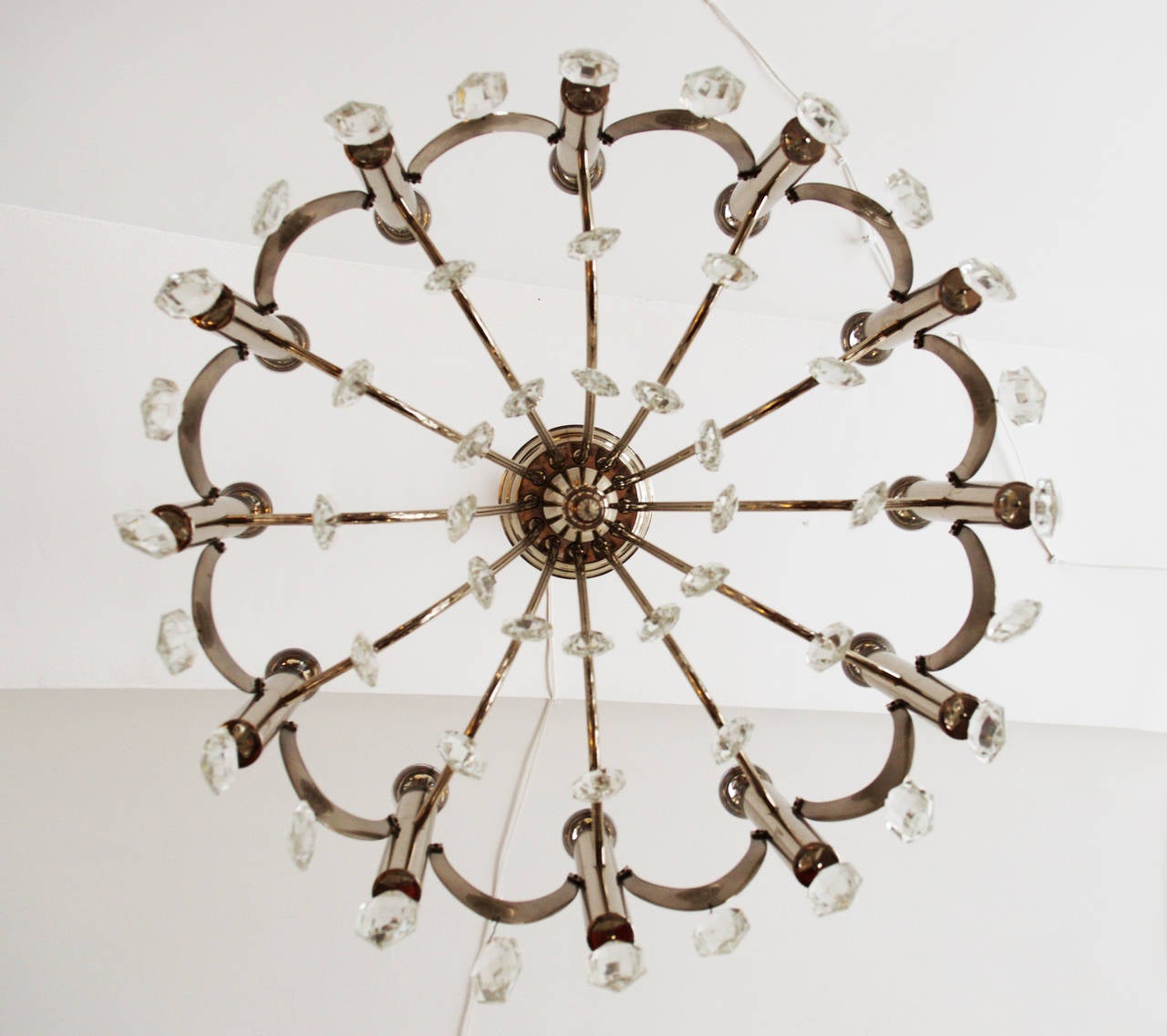 Brass Large Chandelier Attributed to Gaetano Sciolari from 1960s