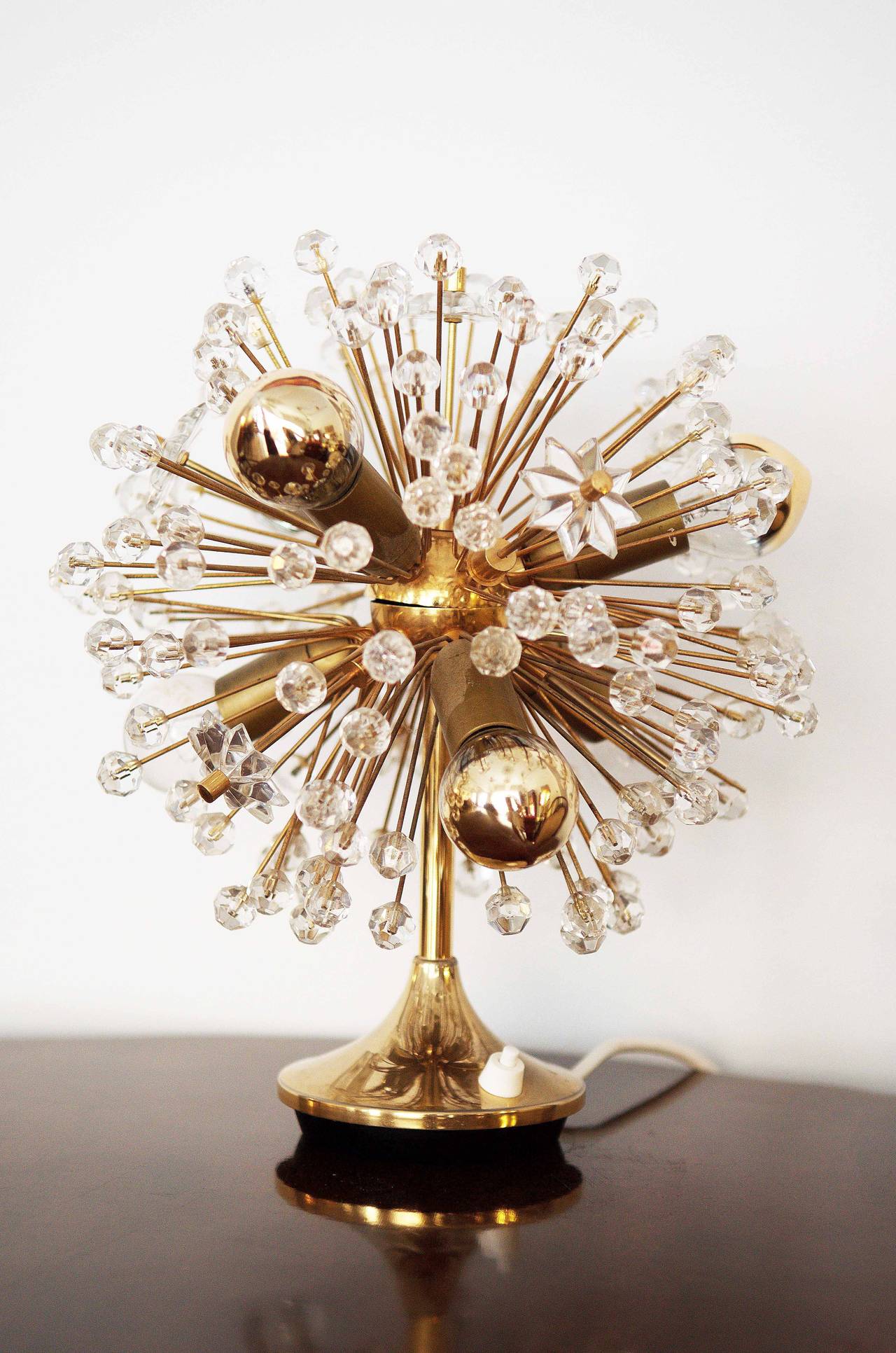 Brass Unique Blowball Sputnik Table Lamp by Emil Stenjar for Rupert Nikoll, Vienna