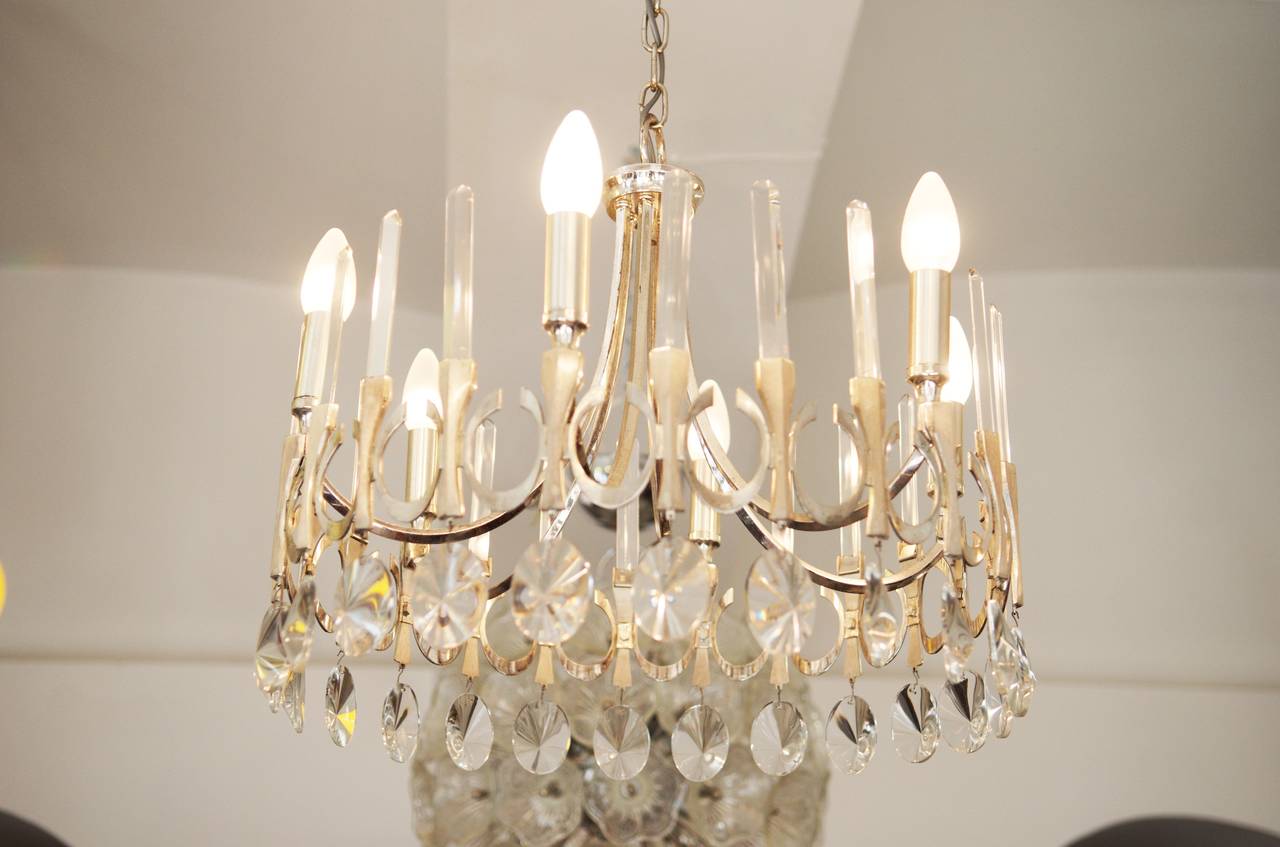 Silver Plate Gaetano Sciolari Chandelier from 1960s For Sale