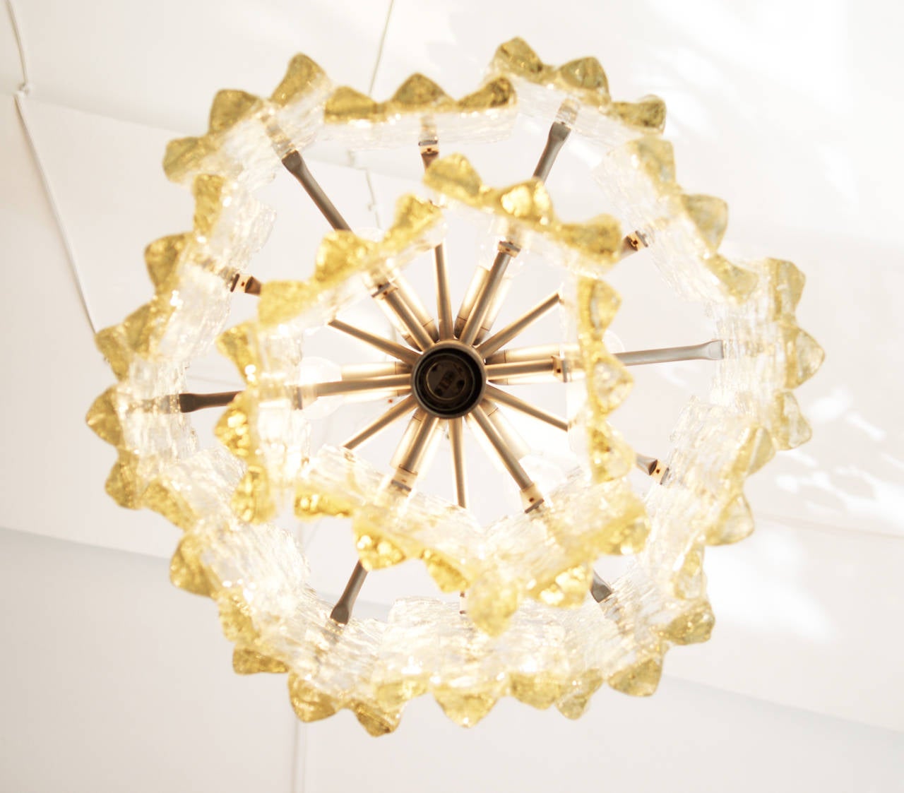 Austrian Kalmar Ice Glass Chandelier For Sale