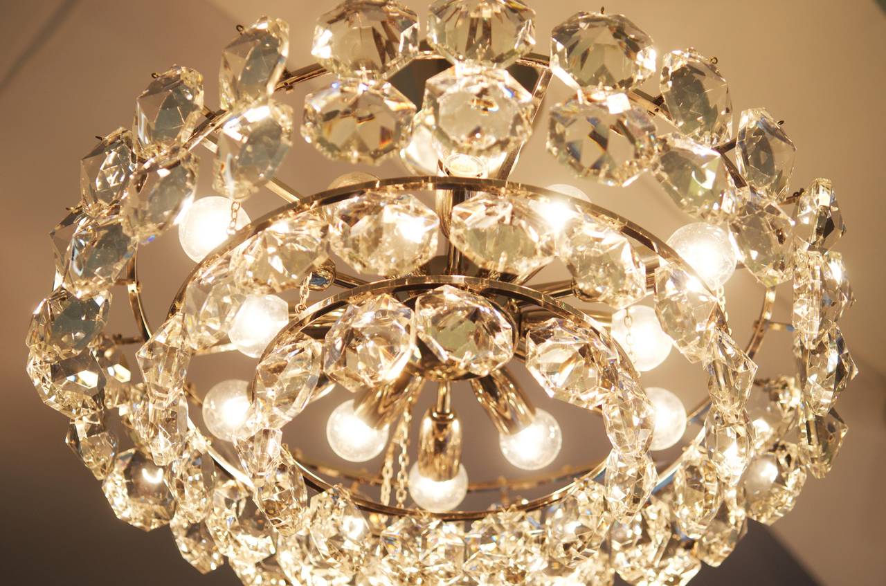 Ottone Lampadario di cristallo di Bakalowits & Söhne in vendita