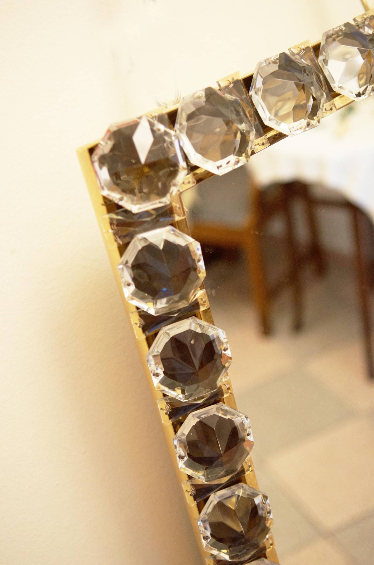 Espejo grande de cristal tallado de Bakalowits & Söhne Austríaco en venta