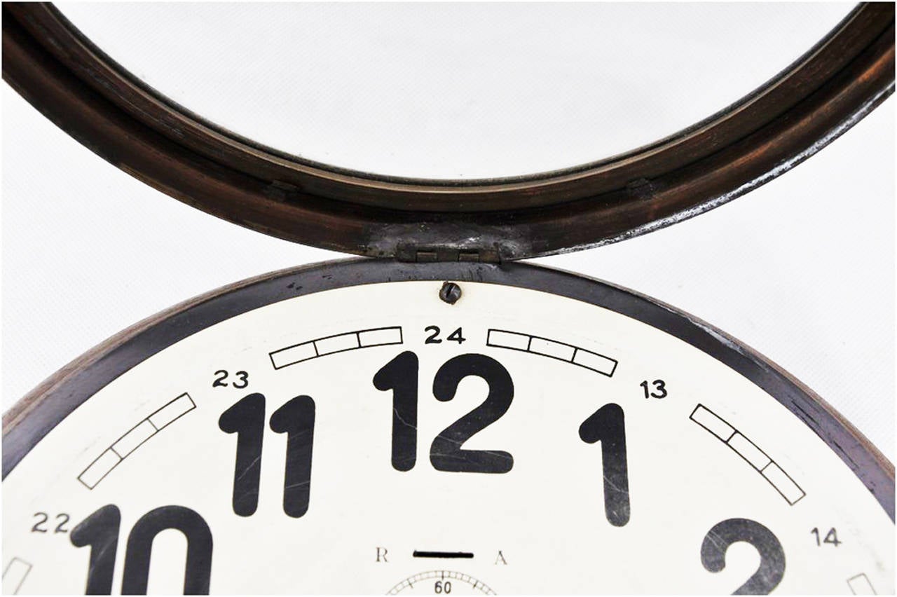 French Brass Art Deco Wall Clock