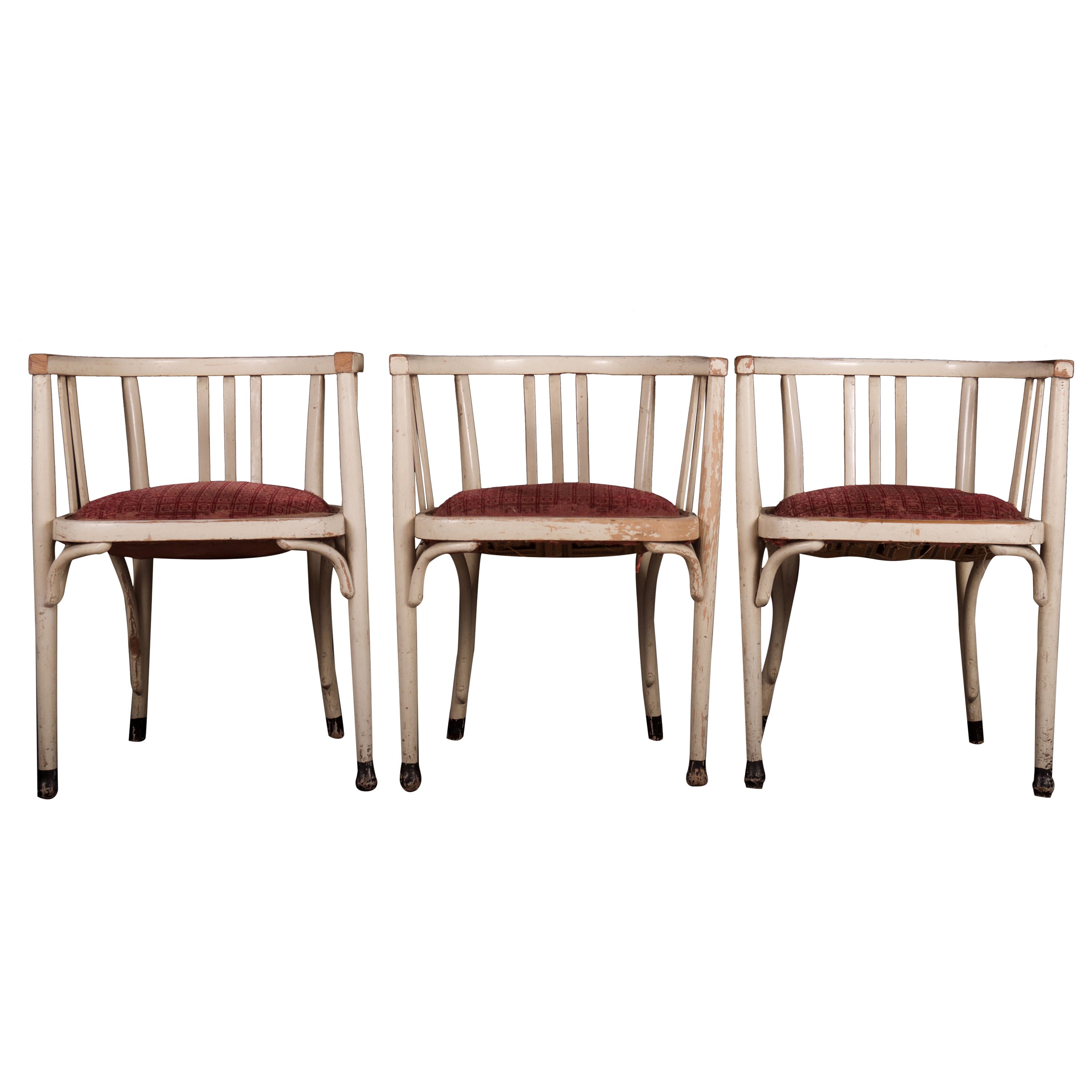 Set of Three Thonet Armchairs For Sale