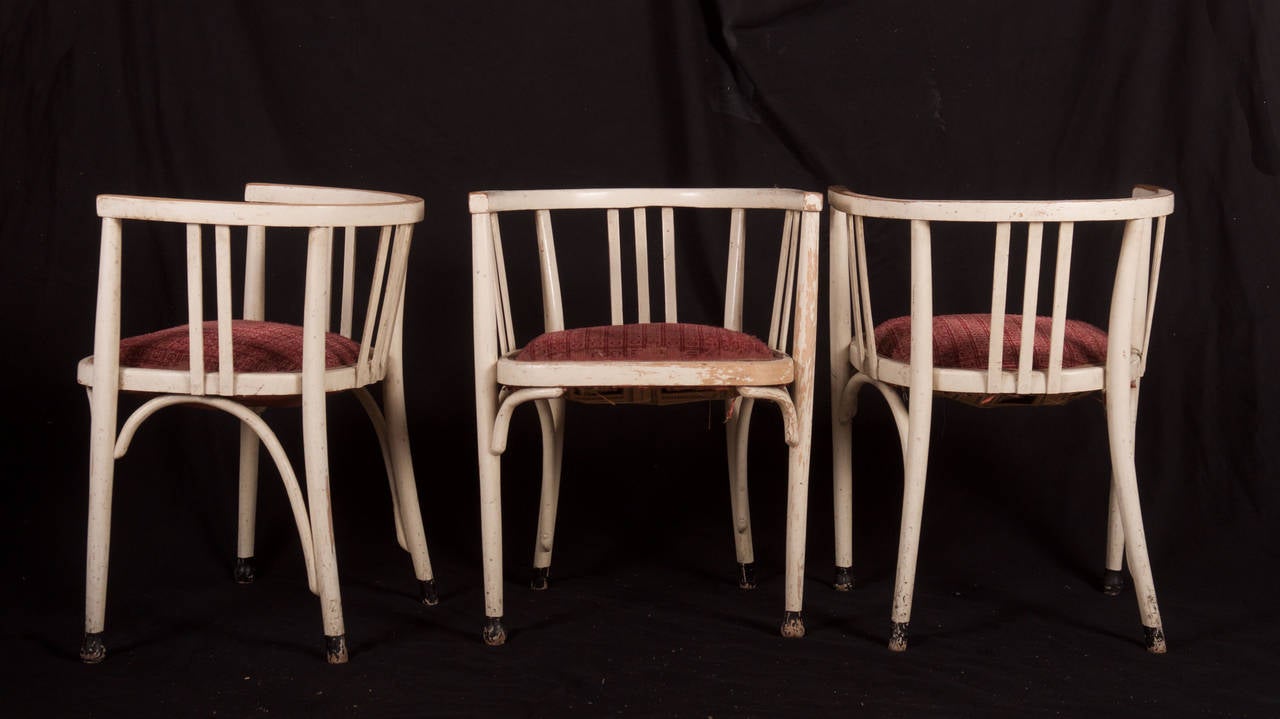 Art Deco Set of Three Thonet Armchairs For Sale
