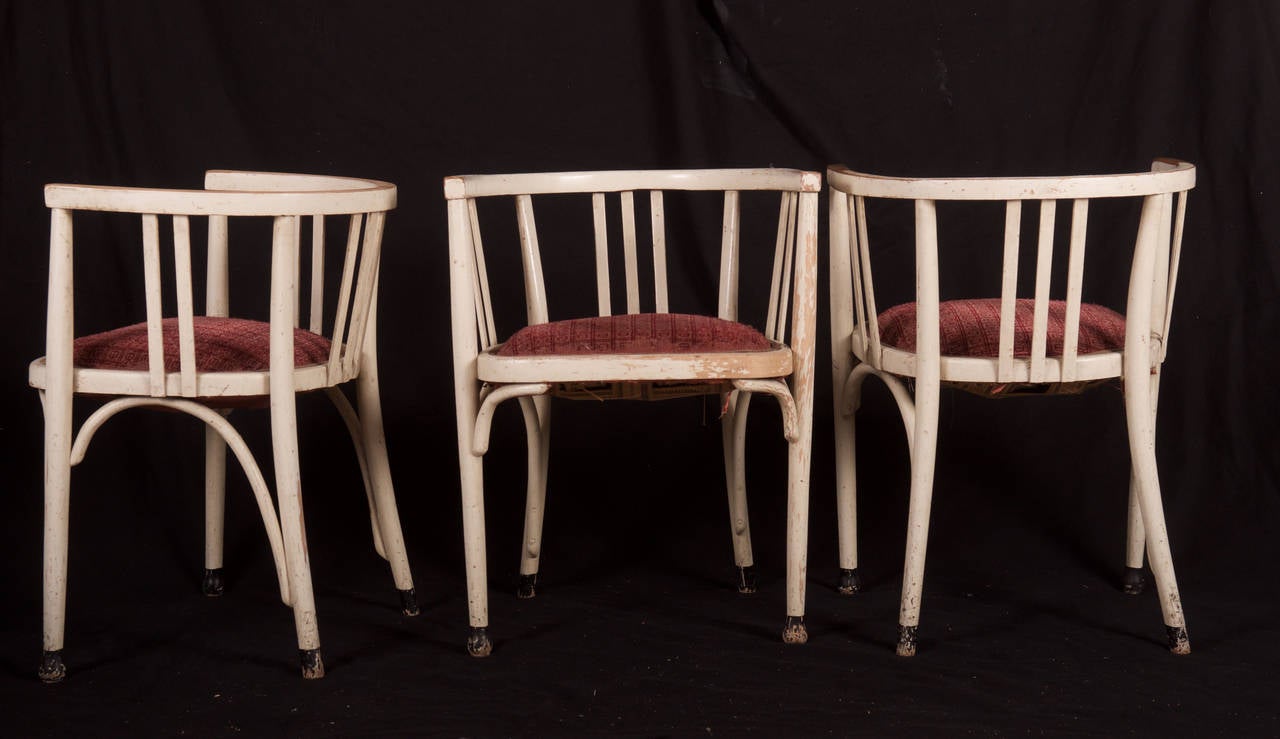 Hêtre Ensemble de trois fauteuils Thonet en vente