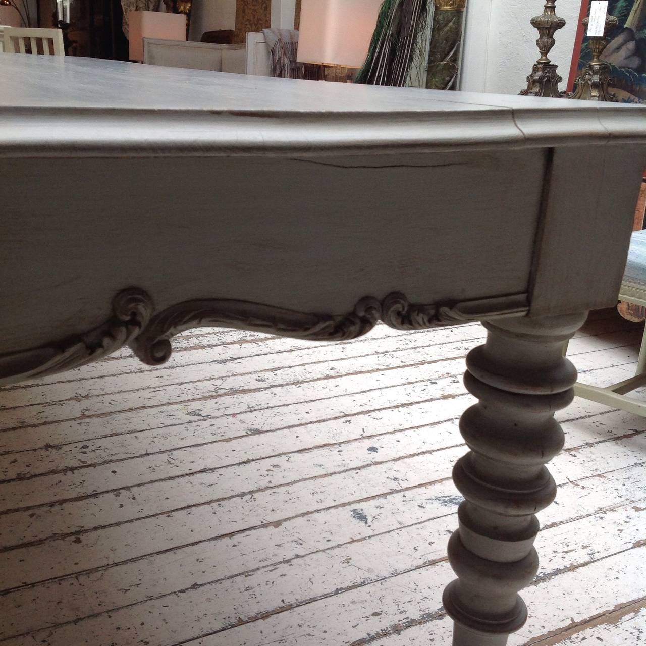 Bleached Mid-19th Century Swedish Desk or Dinner Table For Sale