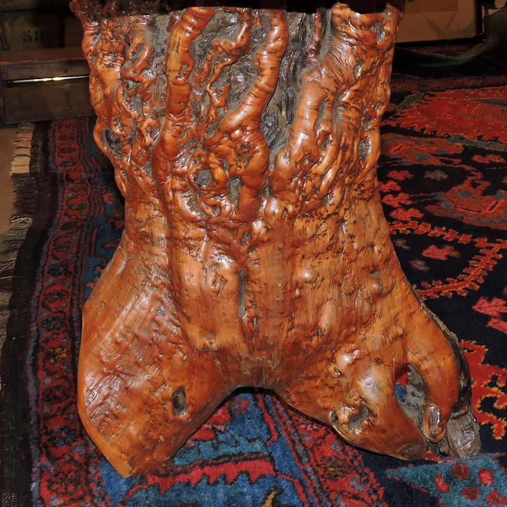 Antique Chinese Burl Wood Table In Good Condition In Concord, MA