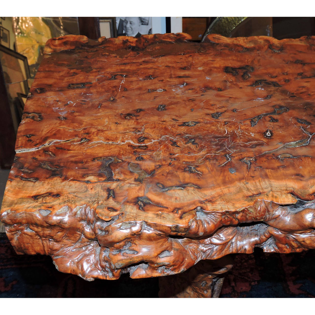 Antique Chinese Burl Wood Table 1