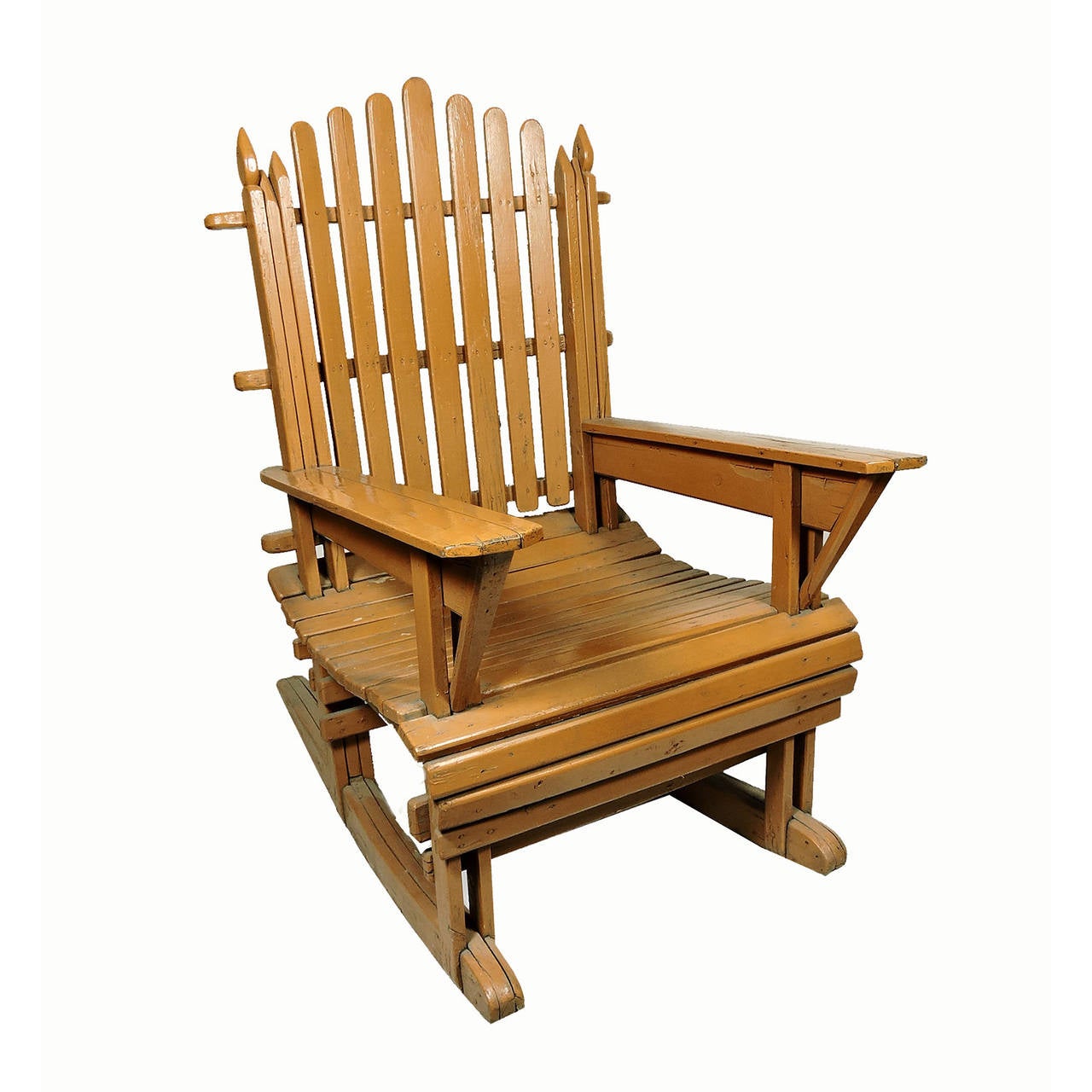 Pair of Vintage Painted Wood Adirondack Rocking Chairs at 1stdibs
