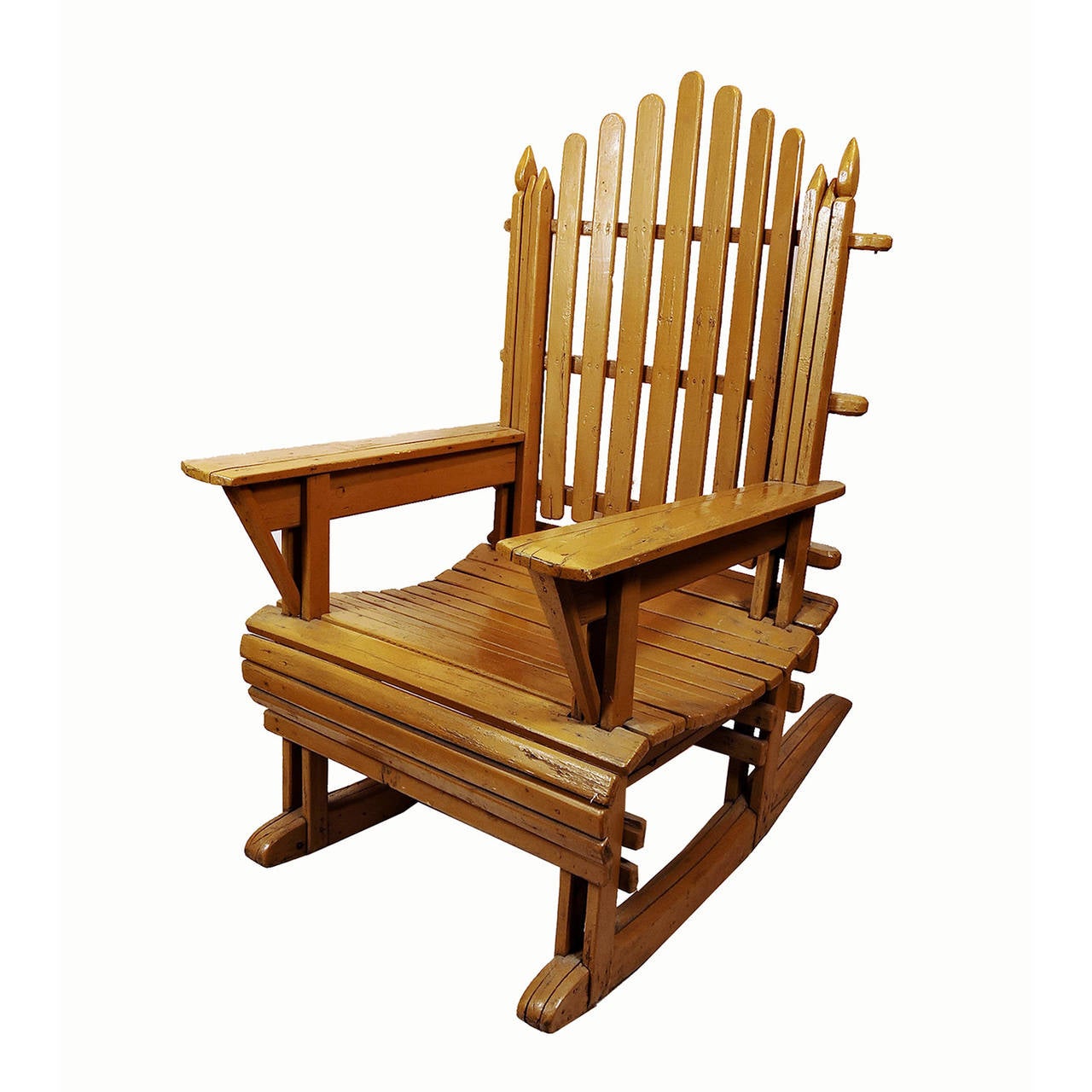 American Pair of Vintage Painted Wood Adirondack Rocking Chairs