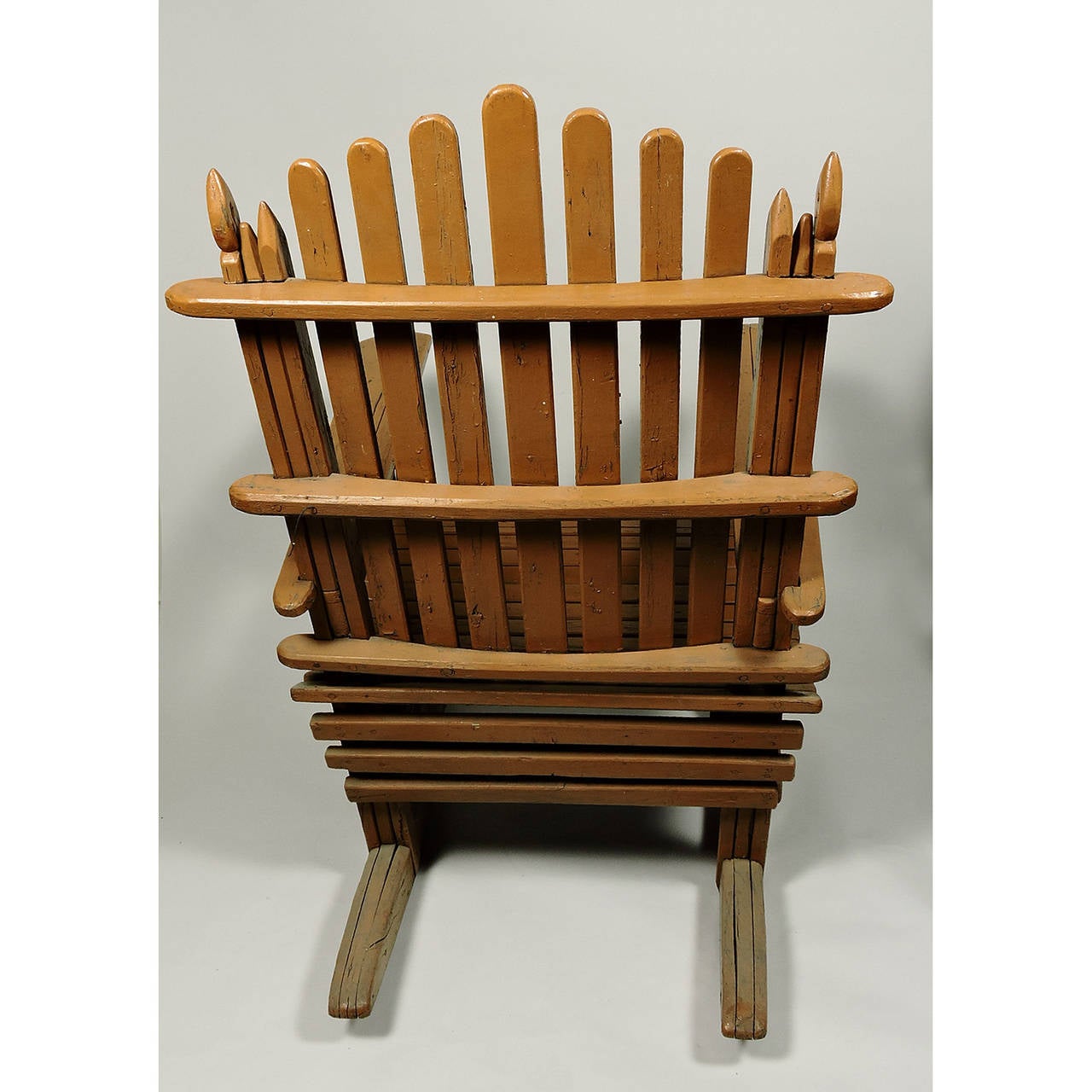 20th Century Pair of Vintage Painted Wood Adirondack Rocking Chairs