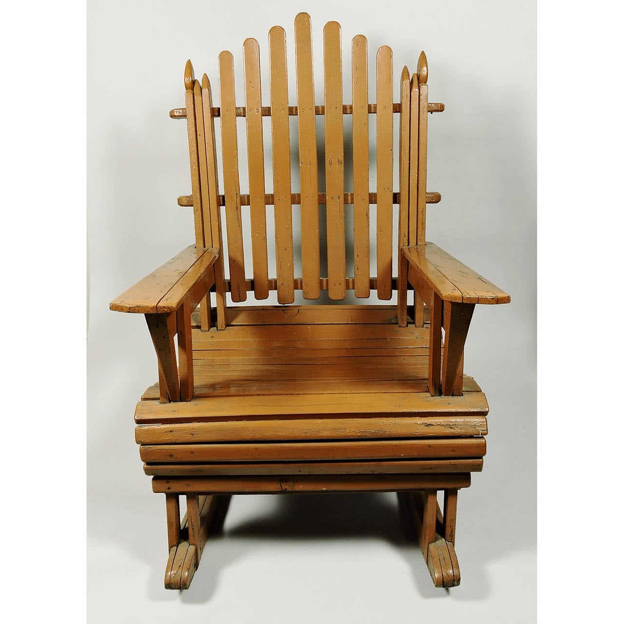 Pair of Vintage Painted Wood Adirondack Rocking Chairs 1
