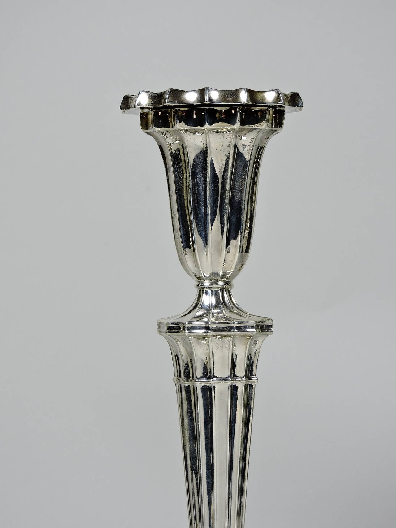 Set of Four 19th Century Gorham Silver Neoclassical Style Candlesticks In Excellent Condition In Concord, MA