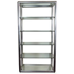 Mid-Century Modern Aluminum and Glass Five-Tier Etagere