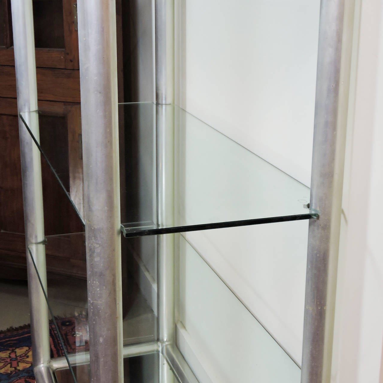 Mid-Century Modern Aluminum and Glass Five-Tier Etagere