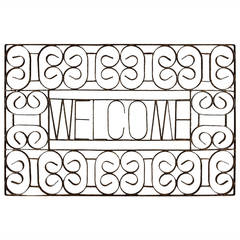 Vintage Iron Scrollwork Welcome Sign or Floor Grate