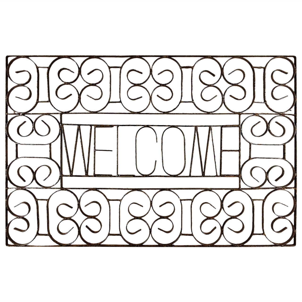 Vintage Iron Scrollwork Welcome Sign or Floor Grate