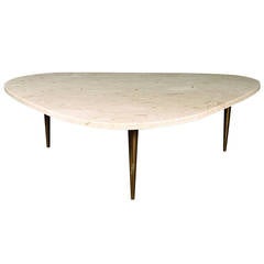 Vintage Mid-Century Modern Marble-Top Low Table by Weiman
