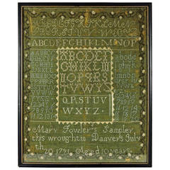 18th Century American School Girls Marking Sampler