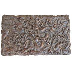 Exceptional Antique Carved Chinese Rosewood Dragon Box