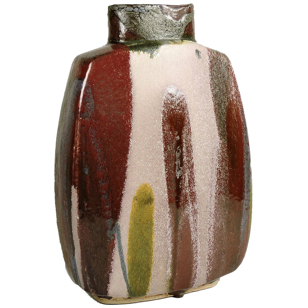Midcentury Doreen Blumhardt Slab Built Ceramic Vase For Sale