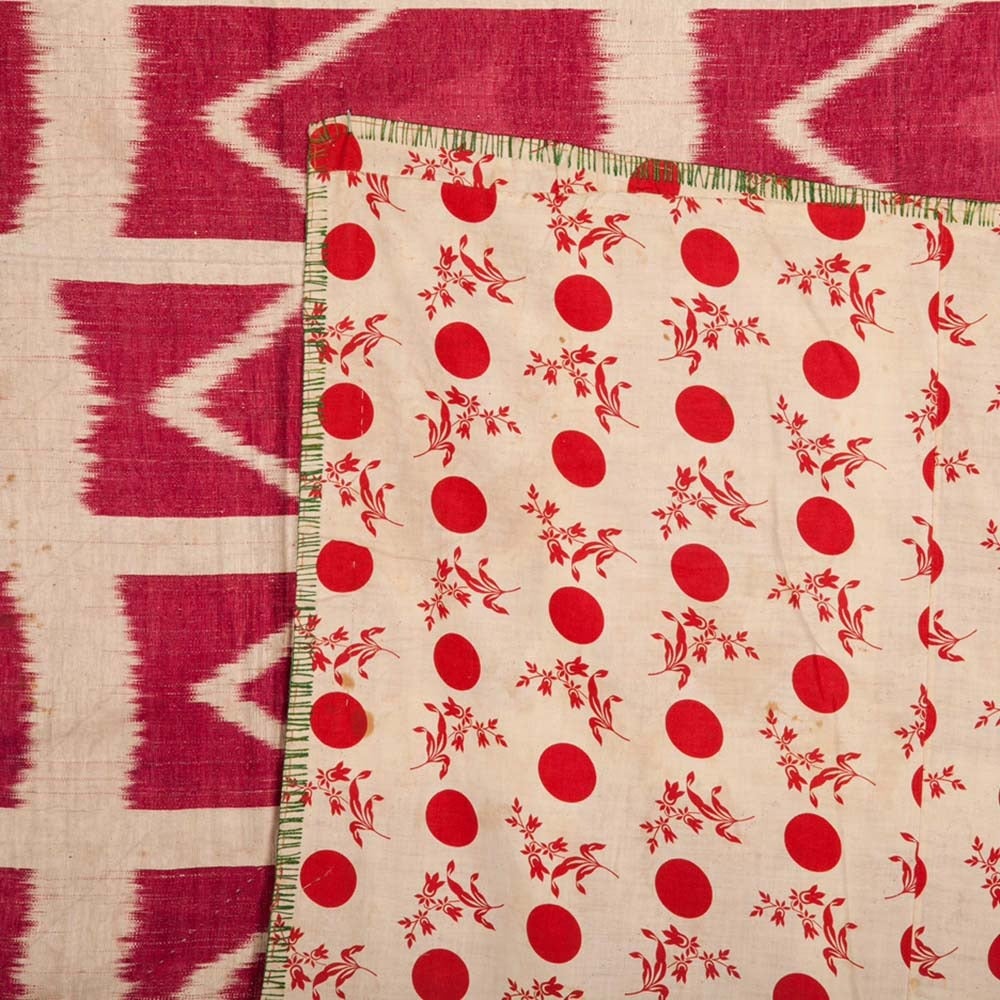 19th Century Uzbek Silk Ikat Panel