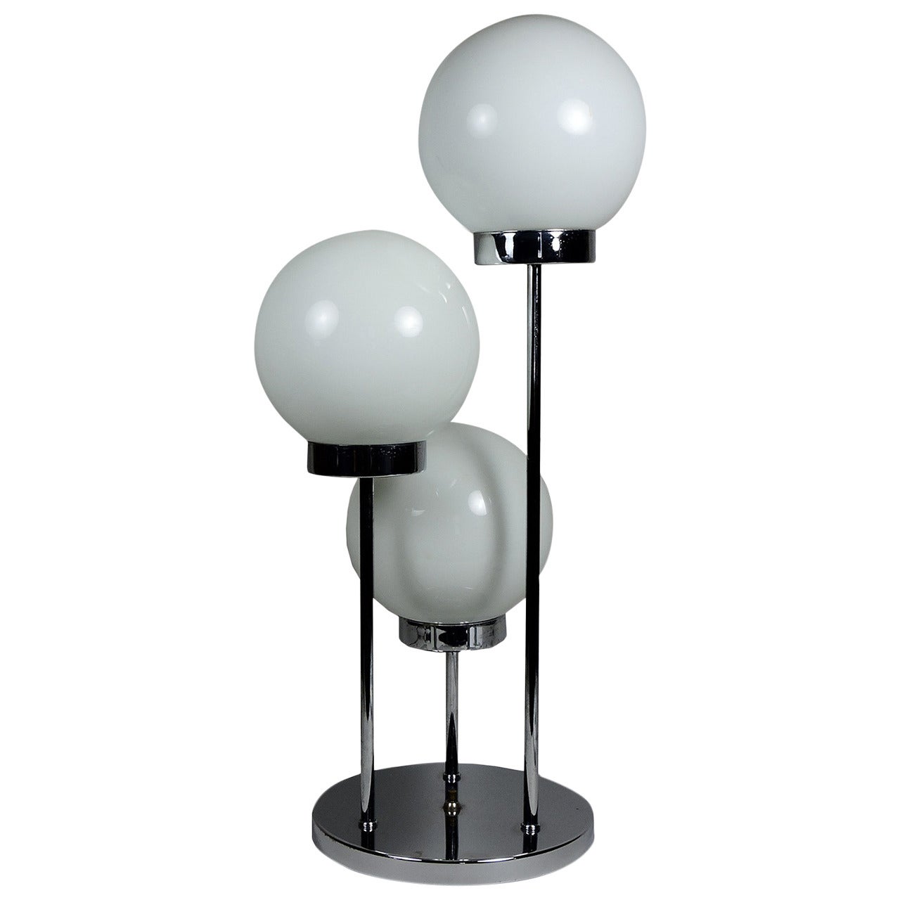 Mid-Century Modern Italian Three-Globe Table Lamp For Sale