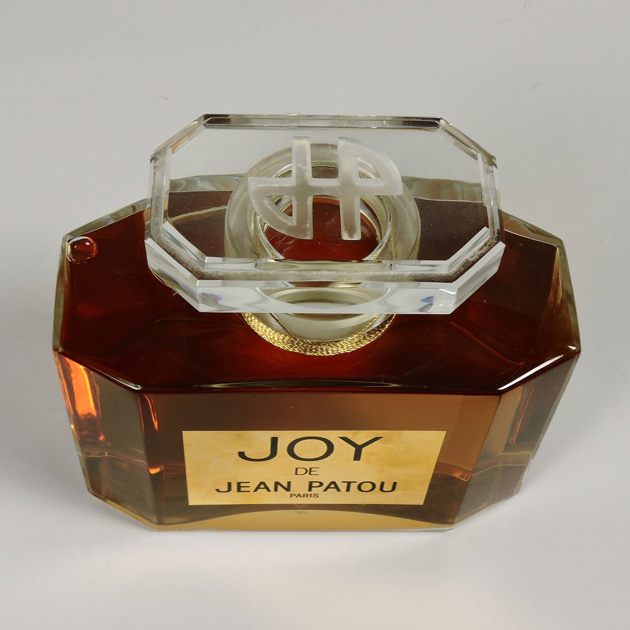 Large Joy de Jean Patou Retail Display Perfume Factice Bottle, 20th century.  Containing colored water and marked 